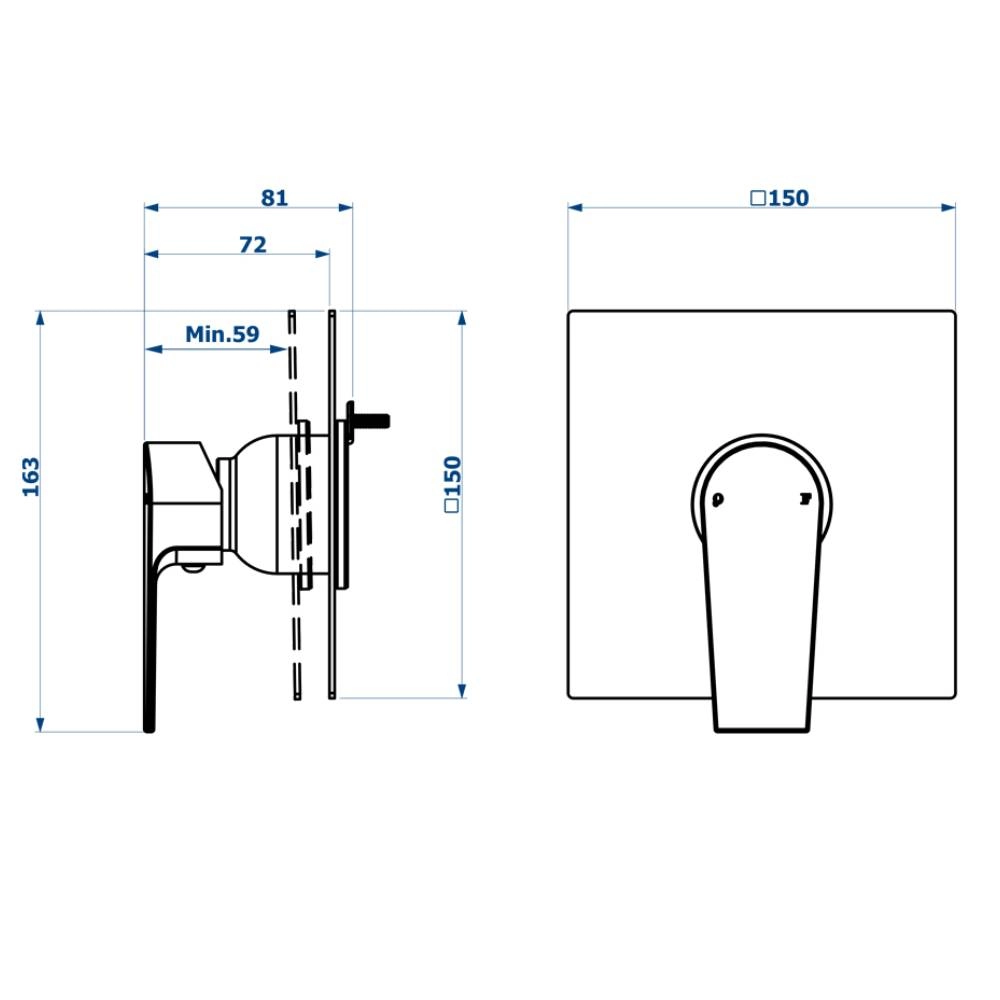 Acabamento para Base Monocomando Fani 540 CH370