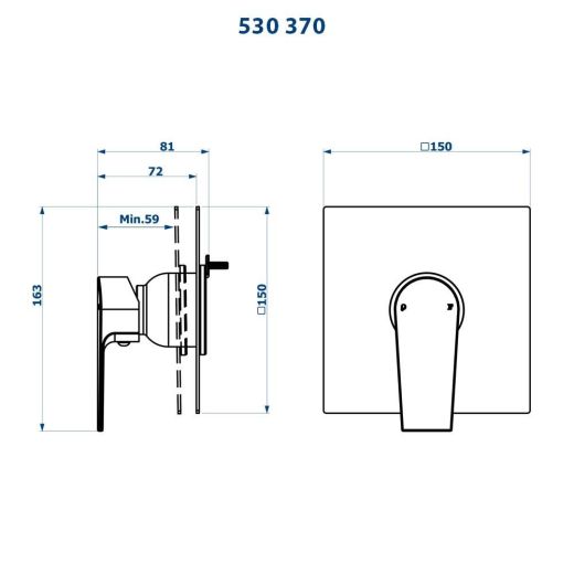 Acabamento para Monocomando Base Docol Bold Fani 530 BK370