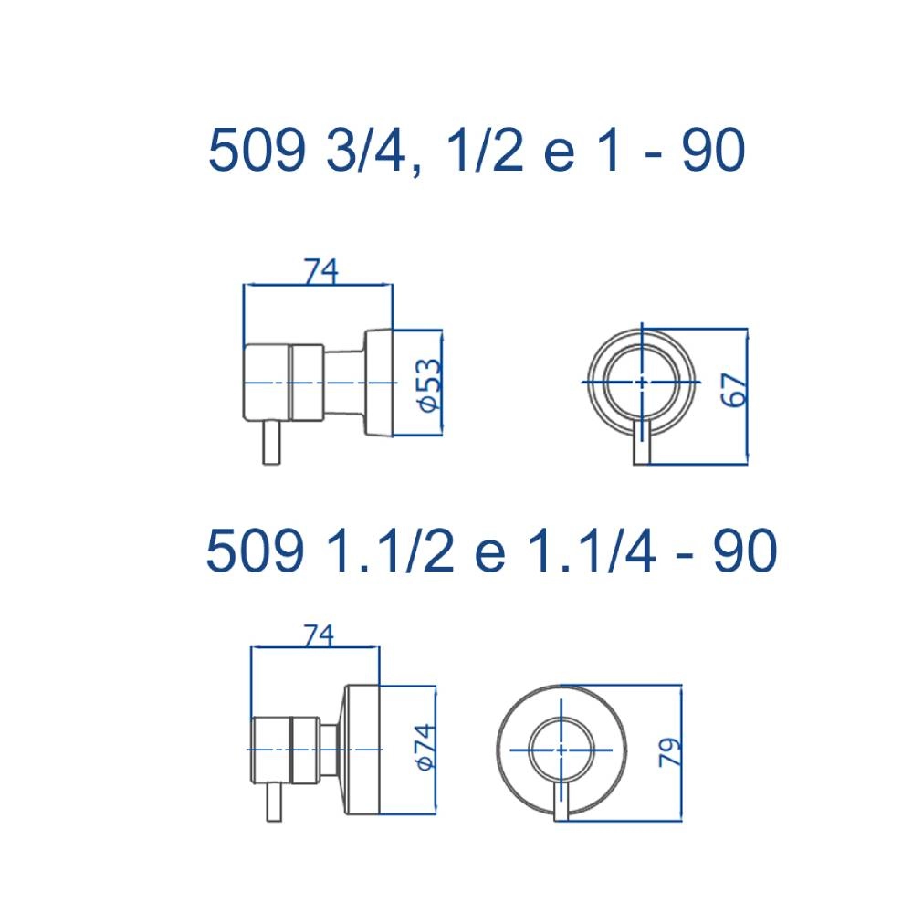 Acabamento para Registro Eva Fani 509 3/4 DV90 Acabamento para Registro Eva Fani 509 3/4 DV90