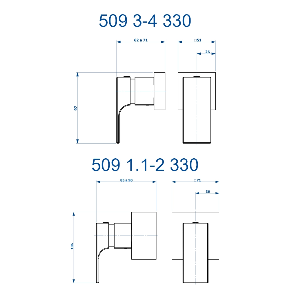 Acabamento para Registro Retta Fani 3/4 509 RV330