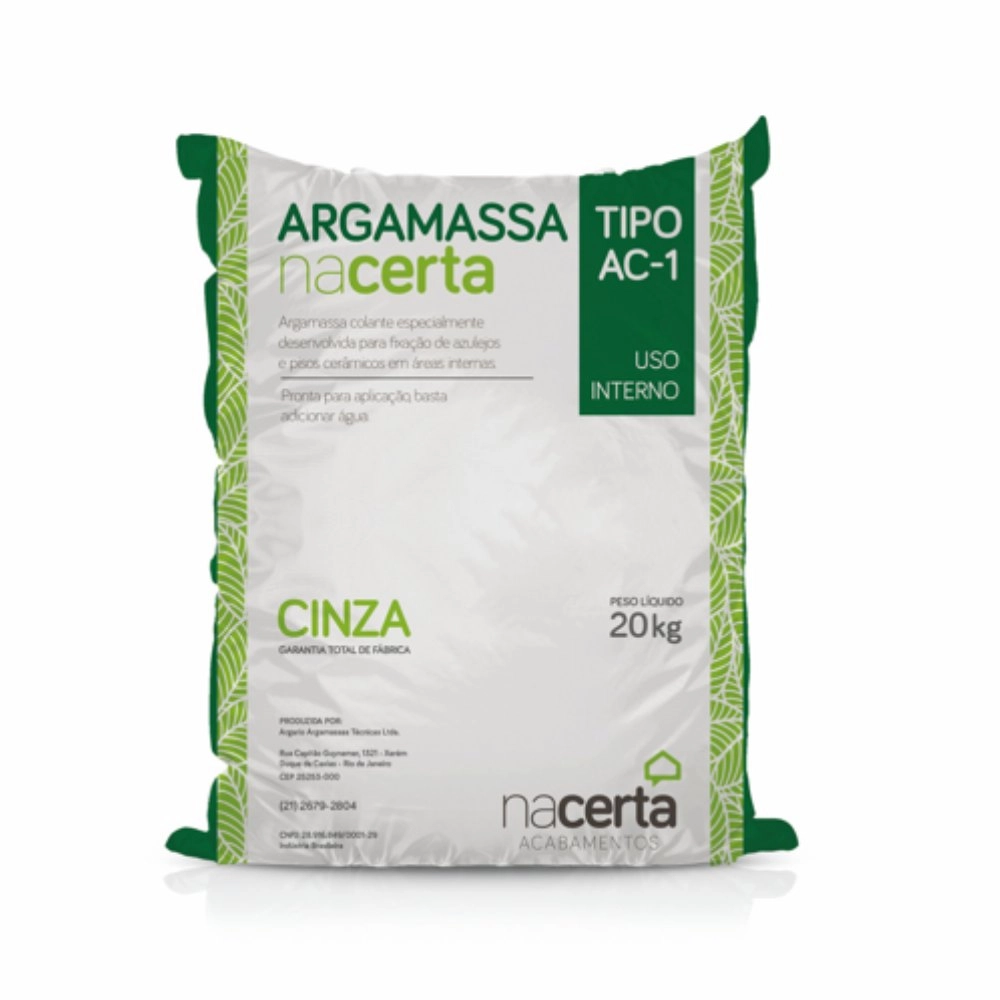 Argamassa ACI Nacerta interna cinza 20KG