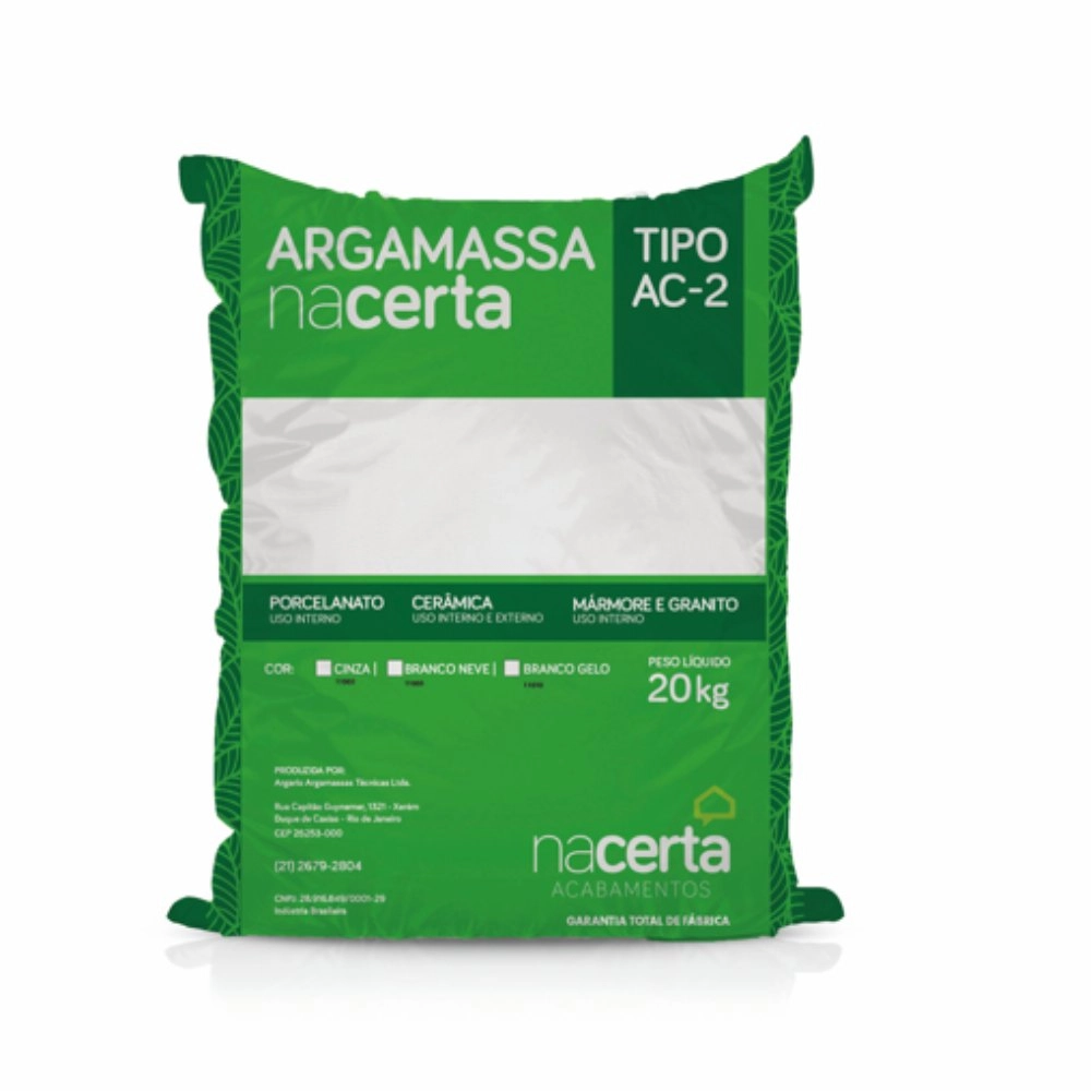 Argamassa ACII Nacerta Gres cinza 20KG