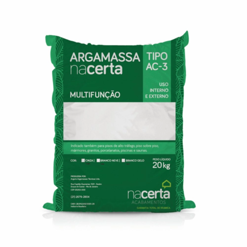 Argamassa ACIII Nacerta Extra Cinza 20KG