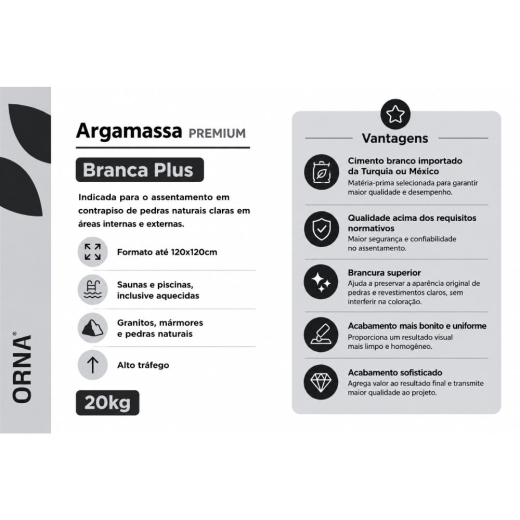 Argamassa Orna Branca Plus Sc20kg