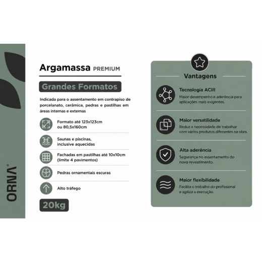 Argamassa Orna Grandes Formatos Sc20kg Argamassa Orna Grandes Formatos Sc20kg