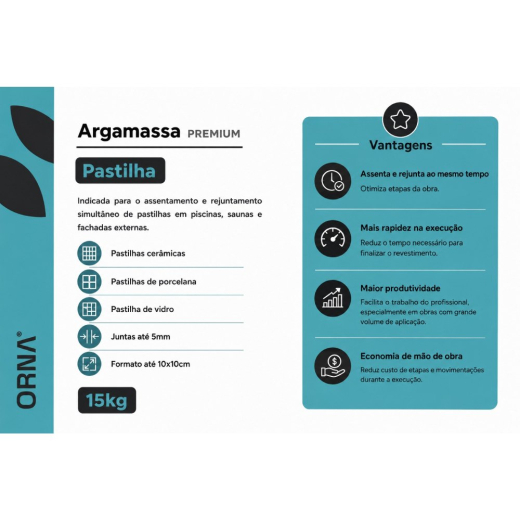 Argamassa Orna Pastilha Sc15kg Argamassa Orna Pastilha Sc15kg