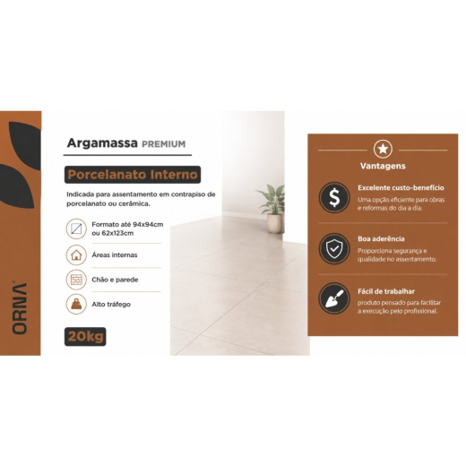 Argamassa Orna Porcelanato Interno Sc20kg Argamassa Orna Porcelanato Interno Sc20kg