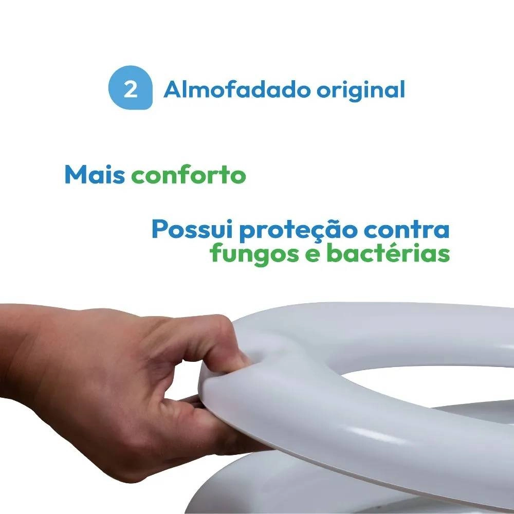 Assento Astra TOV/SCK Soft Close Click Almofadado Branco