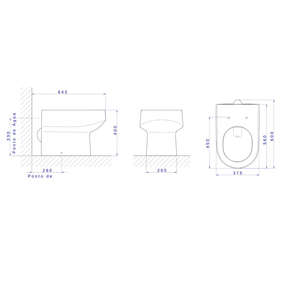 Bacia Convencional Marrom Fosco Carrara P.60.22