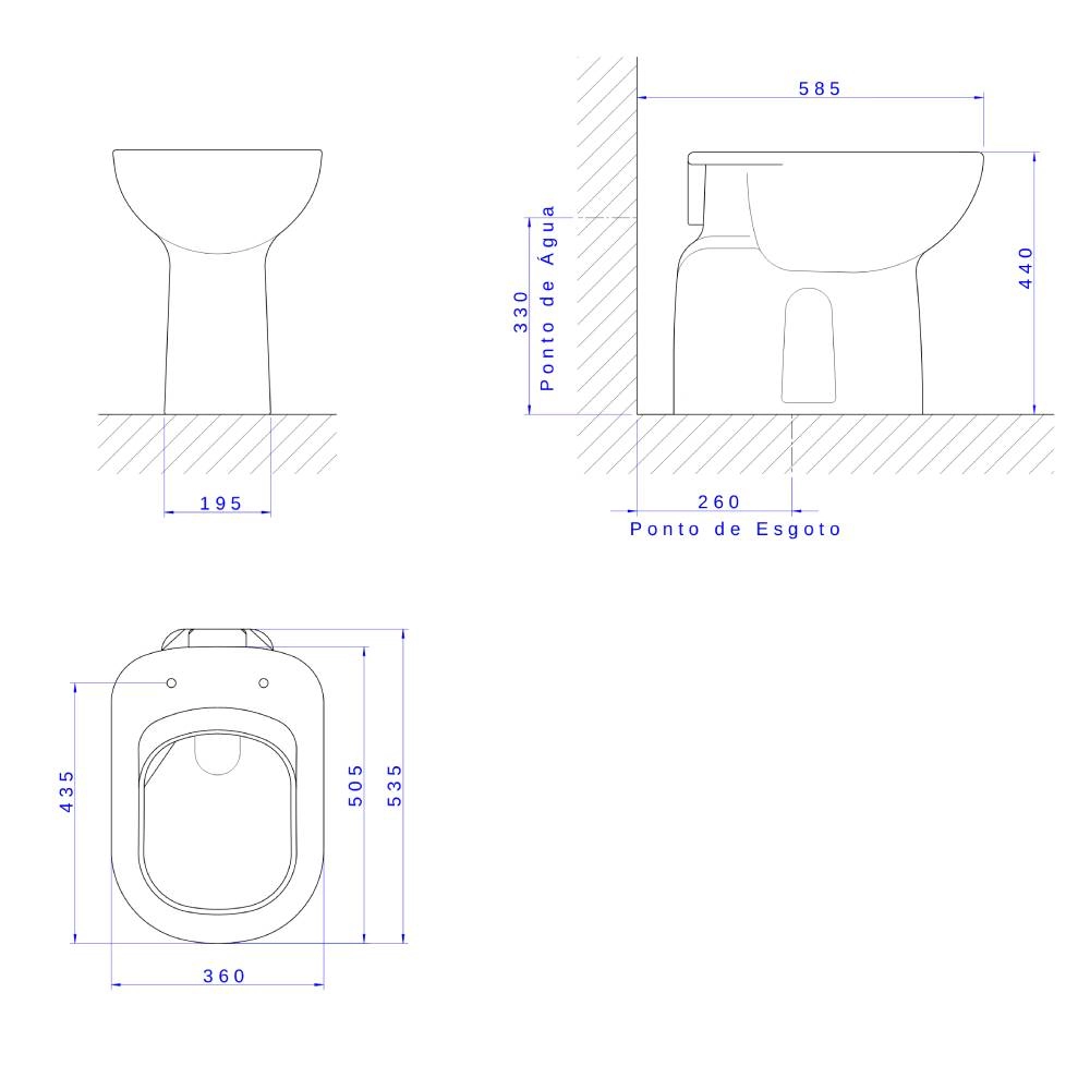 Bacia Convencional Vogue Plus Conforto Gelo - P510.17 - Deca