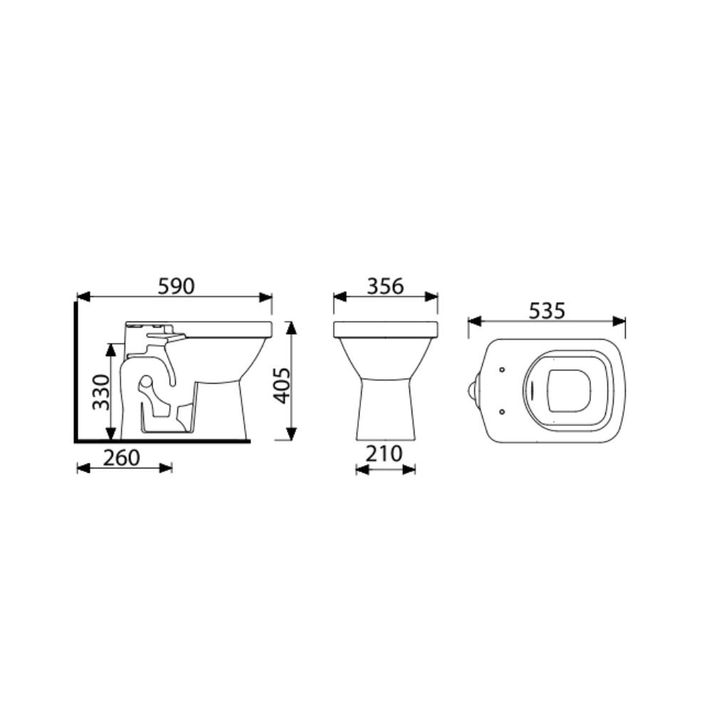 Bacia Fiori P/Caixa Acoplada Lirio Branco BR 55BA77-1FB