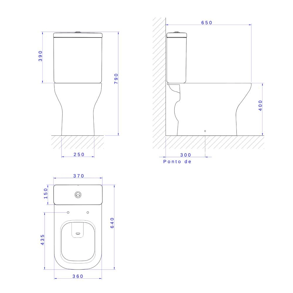 Bacia para Caixa Acoplada Branco Axis P.470.17