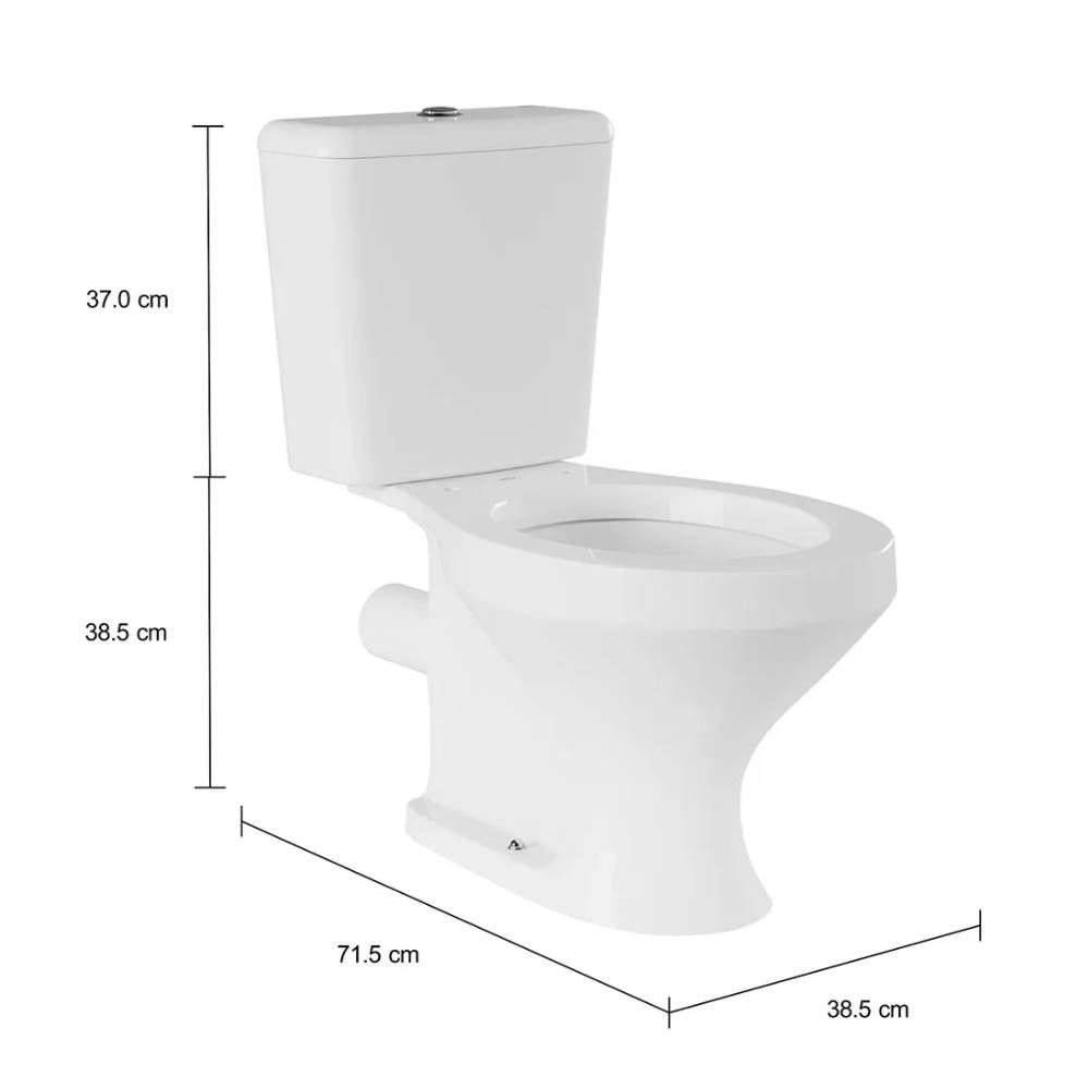 Bacia para Caixa Acoplada Deca com Saída Horizontal Ravena Branco P.900.17 Bacia para Caixa Acoplada Deca com Saída Horizontal Ravena Branco P.900.17