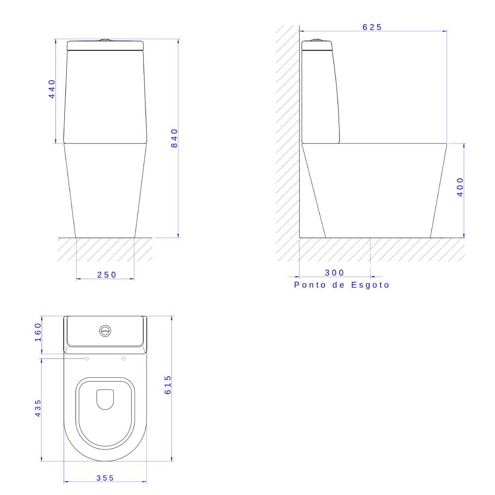 Bacia para Caixa Acoplada Marrom Fosco Lk P.230.22