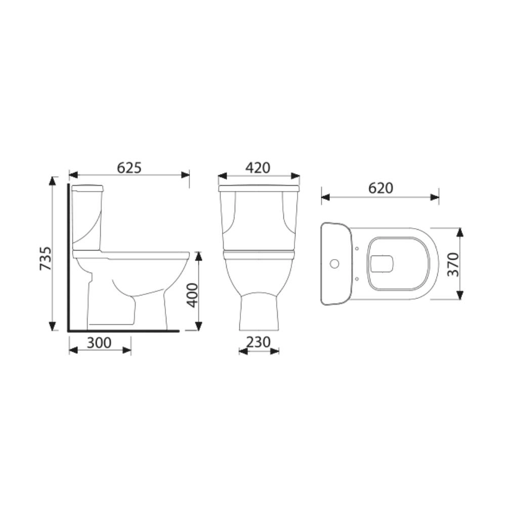 Bacia P/Caixa  Acoplada Flox Branco 55BA44-1FB