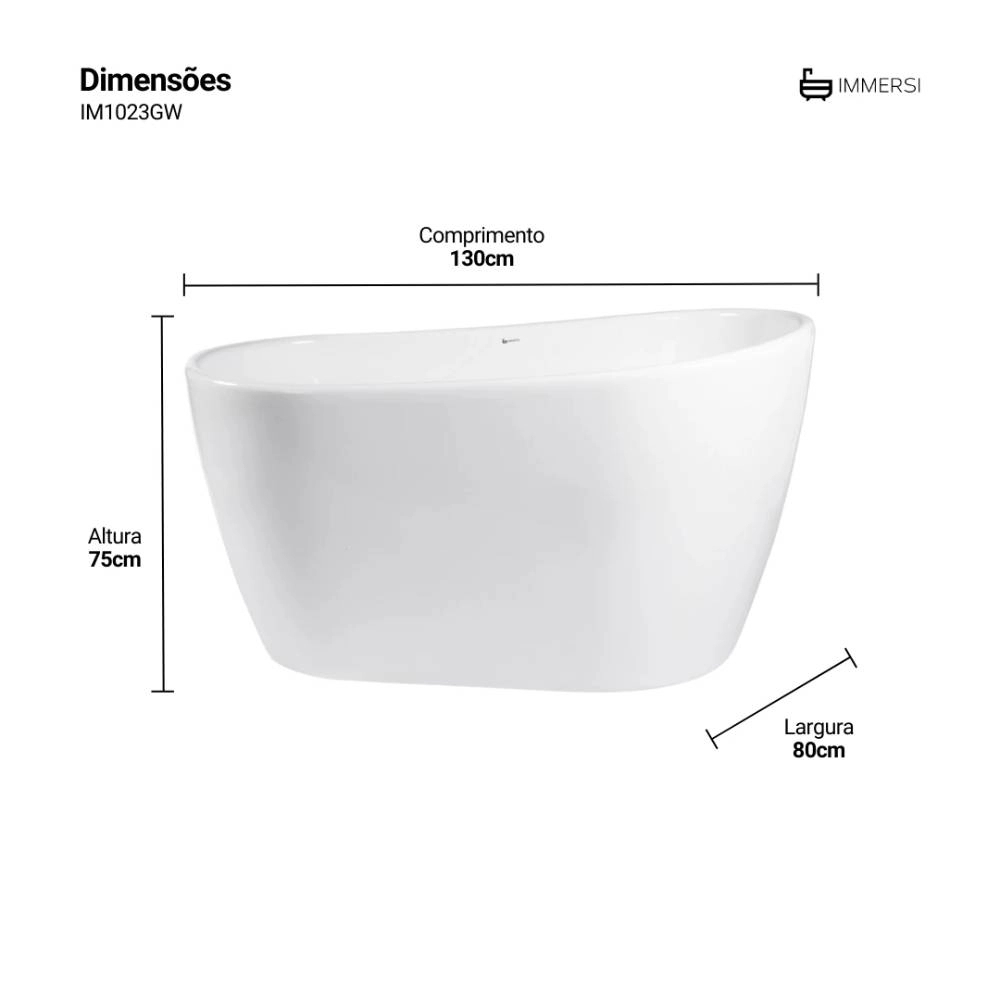 Banheira Immersi Embaú Glossy White130X80X75 IM1023GW