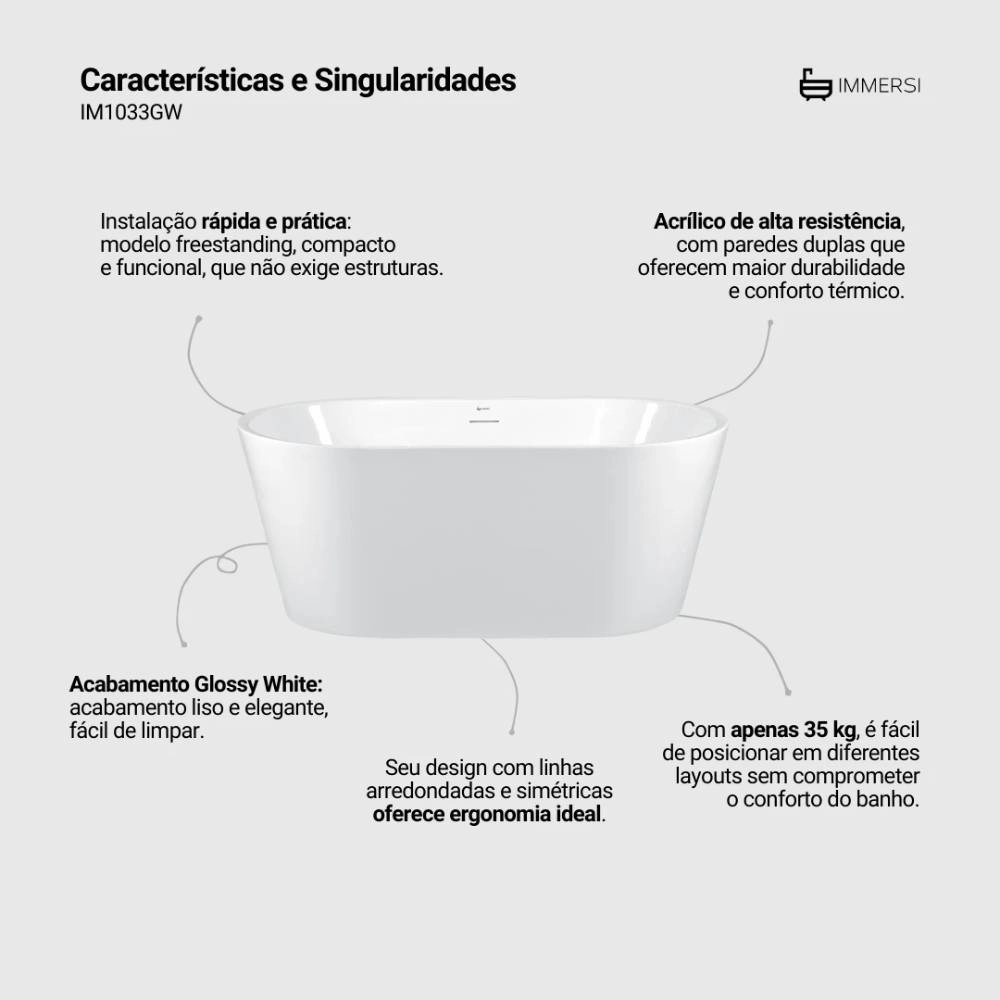 Banheira Immersi Gamboa 2 - 1,59X75X59 