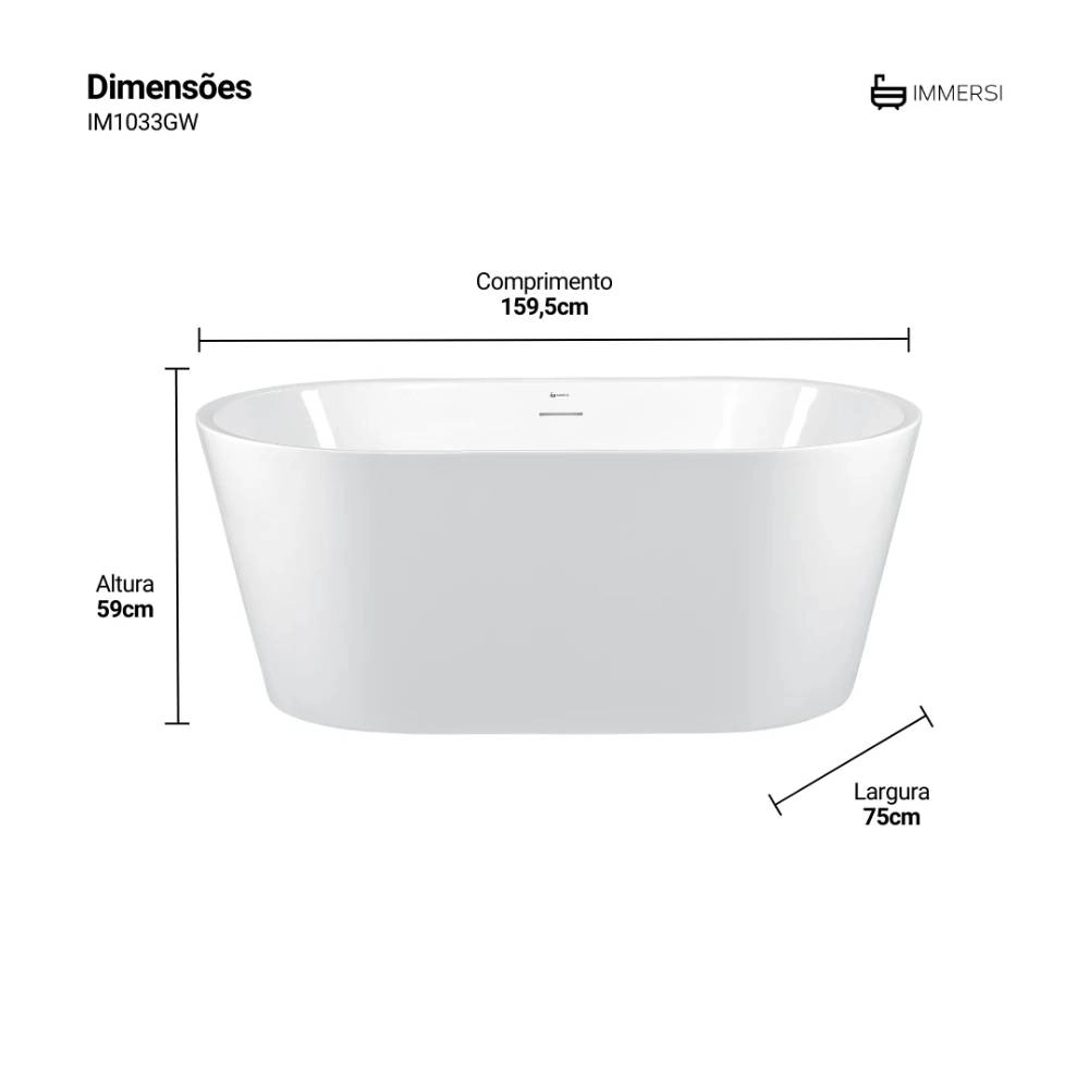 Banheira Immersi Gamboa 2 - 1,59X75X59 