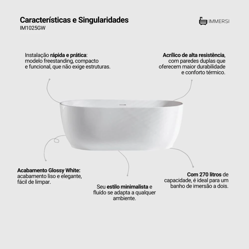Banheira Immersi Garopaba 1,70X80X60 