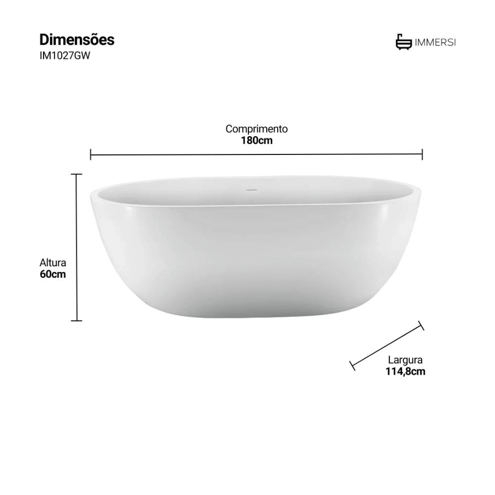 Banheira Immersi  Imbituba Glossy White 180X114,8X60 