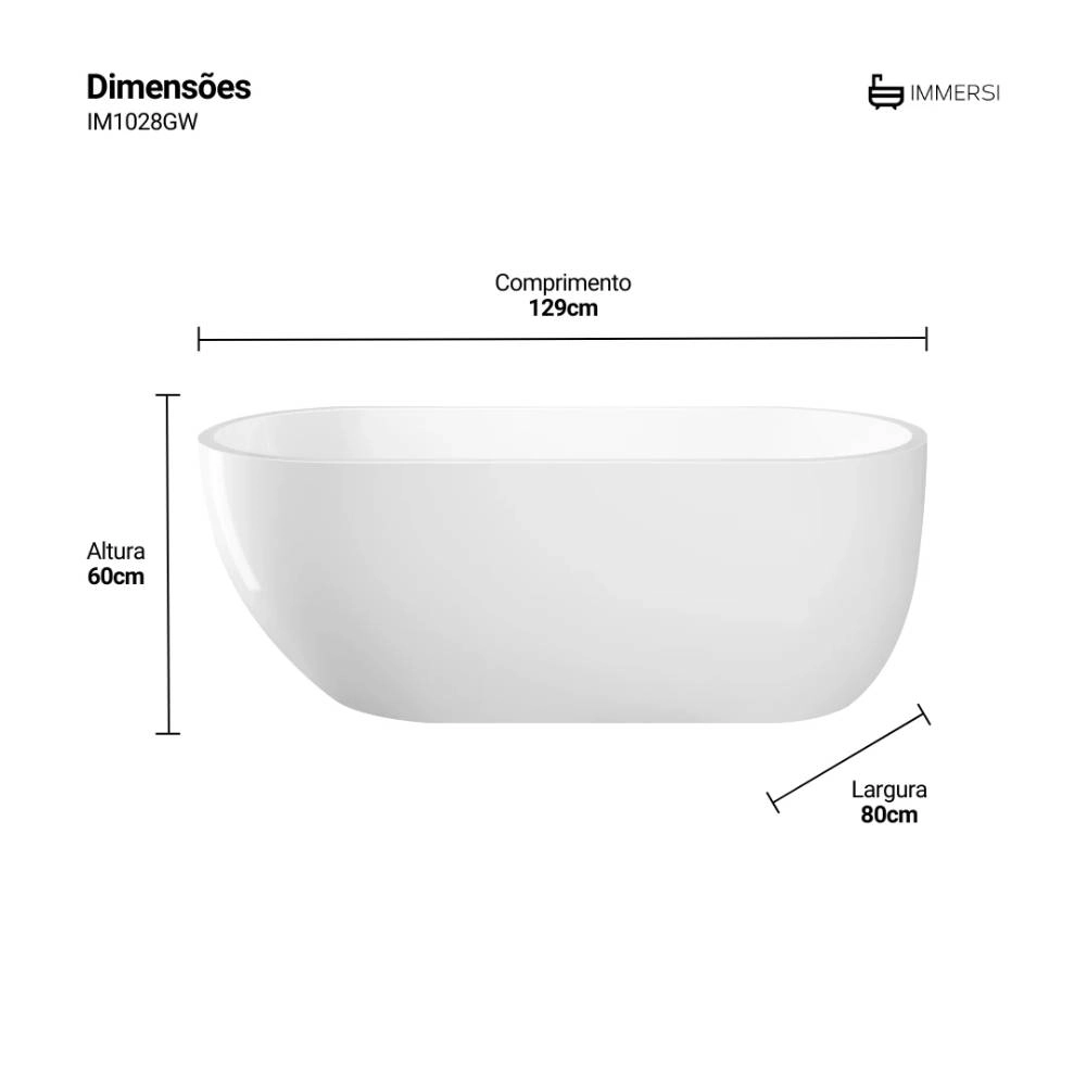Banheira Immersi Maragogi 1,29X80X60 