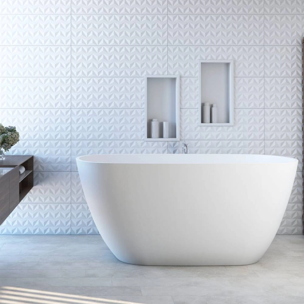 Banheira Sabbia Olinda 138X75X62 Duramatt Fosco Acetinado Branco Valvula Click Cromada