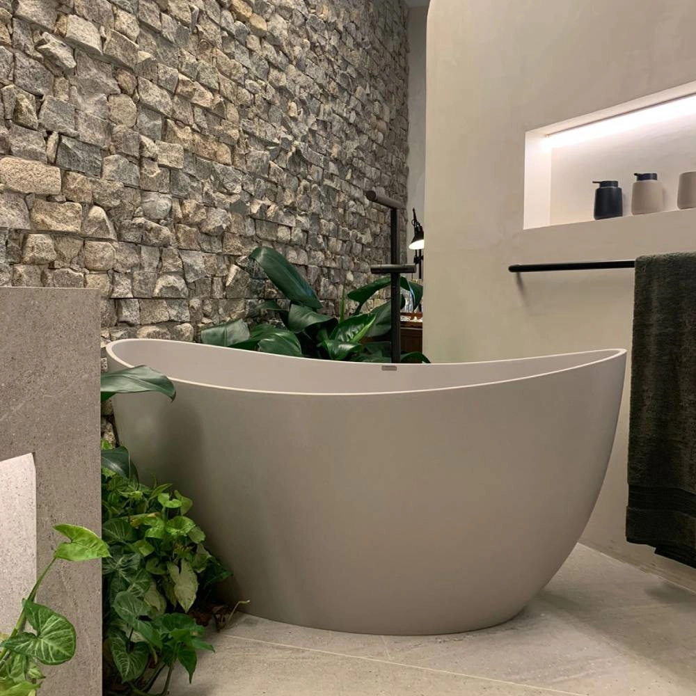 Banheira Sabbia Sampa147 X 76 X 68  DuraQuartz Cinza Lunar