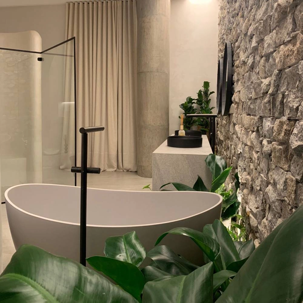 Banheira Sabbia Sampa147 X 76 X 68  DuraQuartz Cinza Lunar