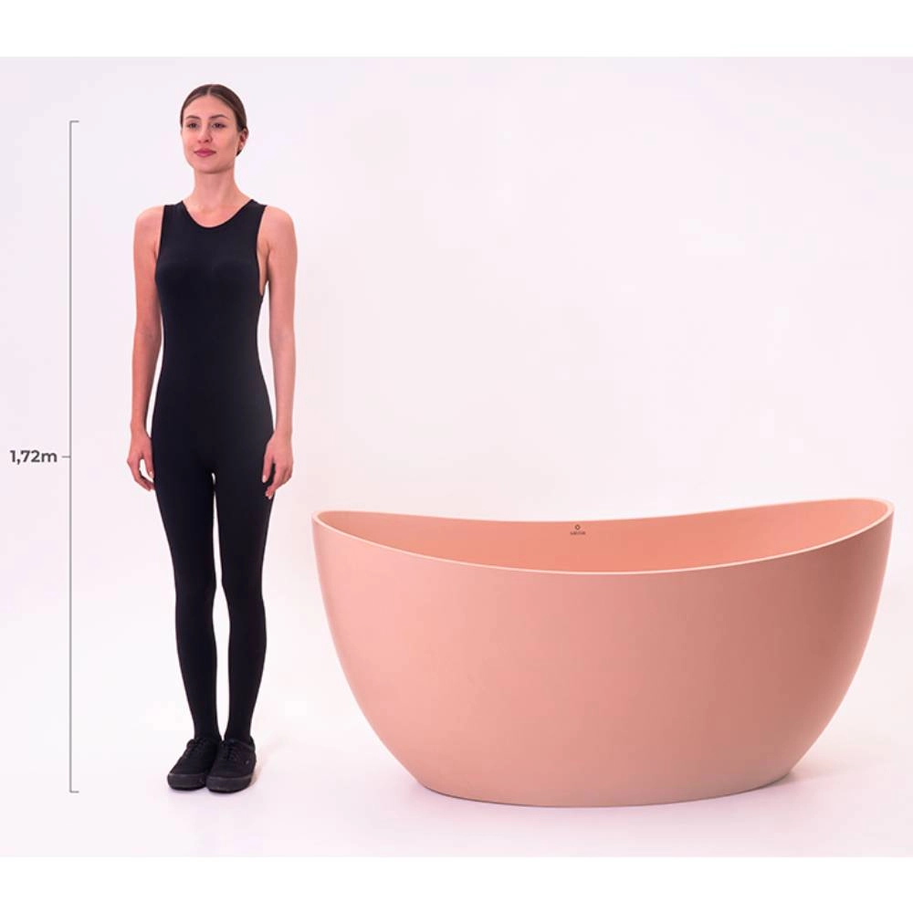 Banheira Sabbia Sampa 147X76X68 Duramatt Rust Nude Valvula Click Dourado