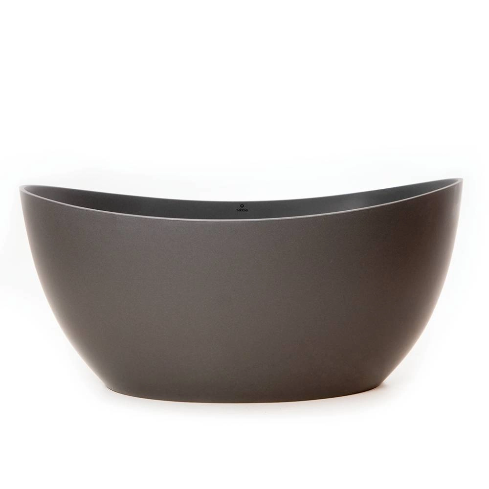 Banheira Sabbia Sampa 147X76X68 Duraquartz Cinza Urbano Válvula Click Cromada