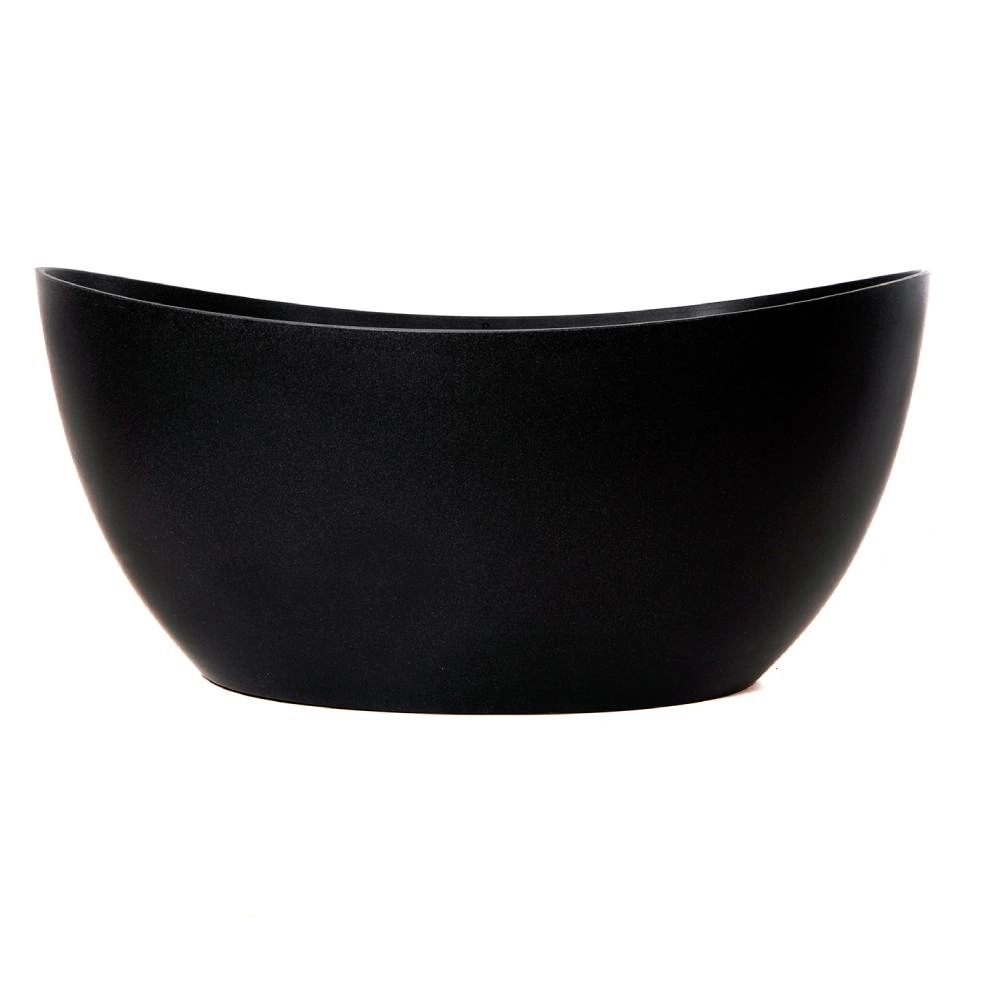 Banheira Sabbia Sampa 147X76X68 Duraquartz Preto Granito Válvula Click Preto Fosco
