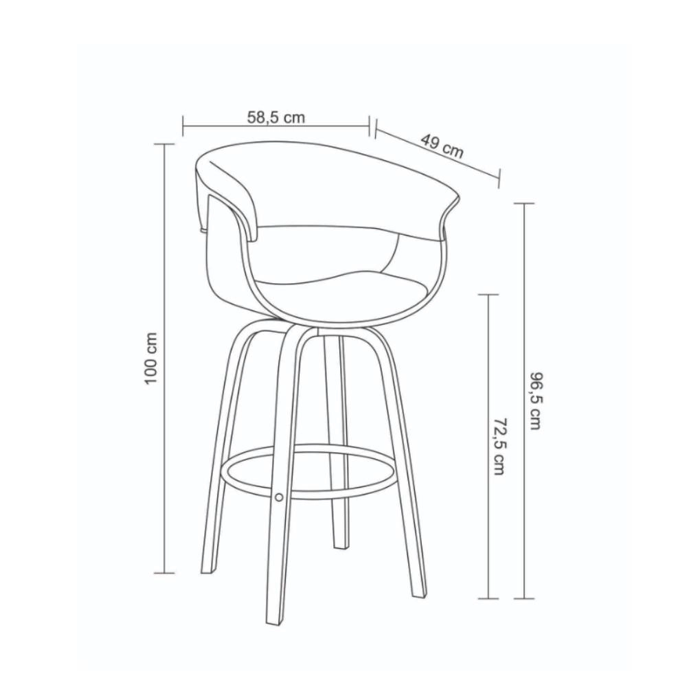 Banqueta Rivatti Betim Pu Brilho Branco BS Madeira