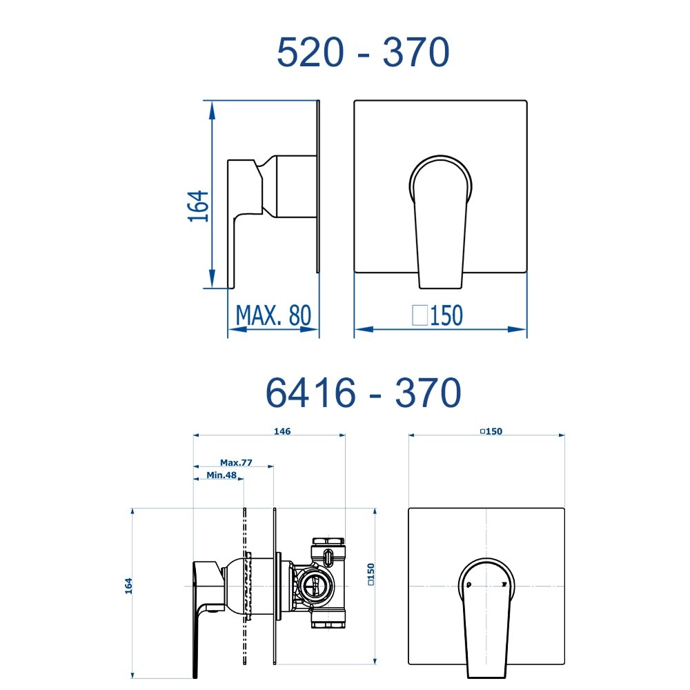 Base Monocomando para Chuveiro ou Banheira Bold Fani 6416 C370
