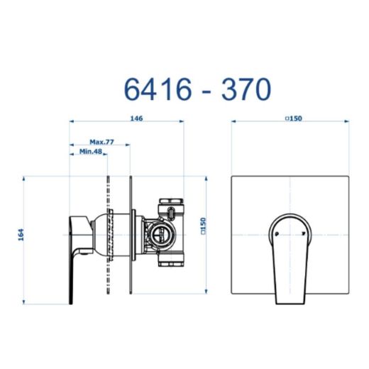 Base Monocomando para Chuveiro ou Banheira Bold Fani 6416 C370