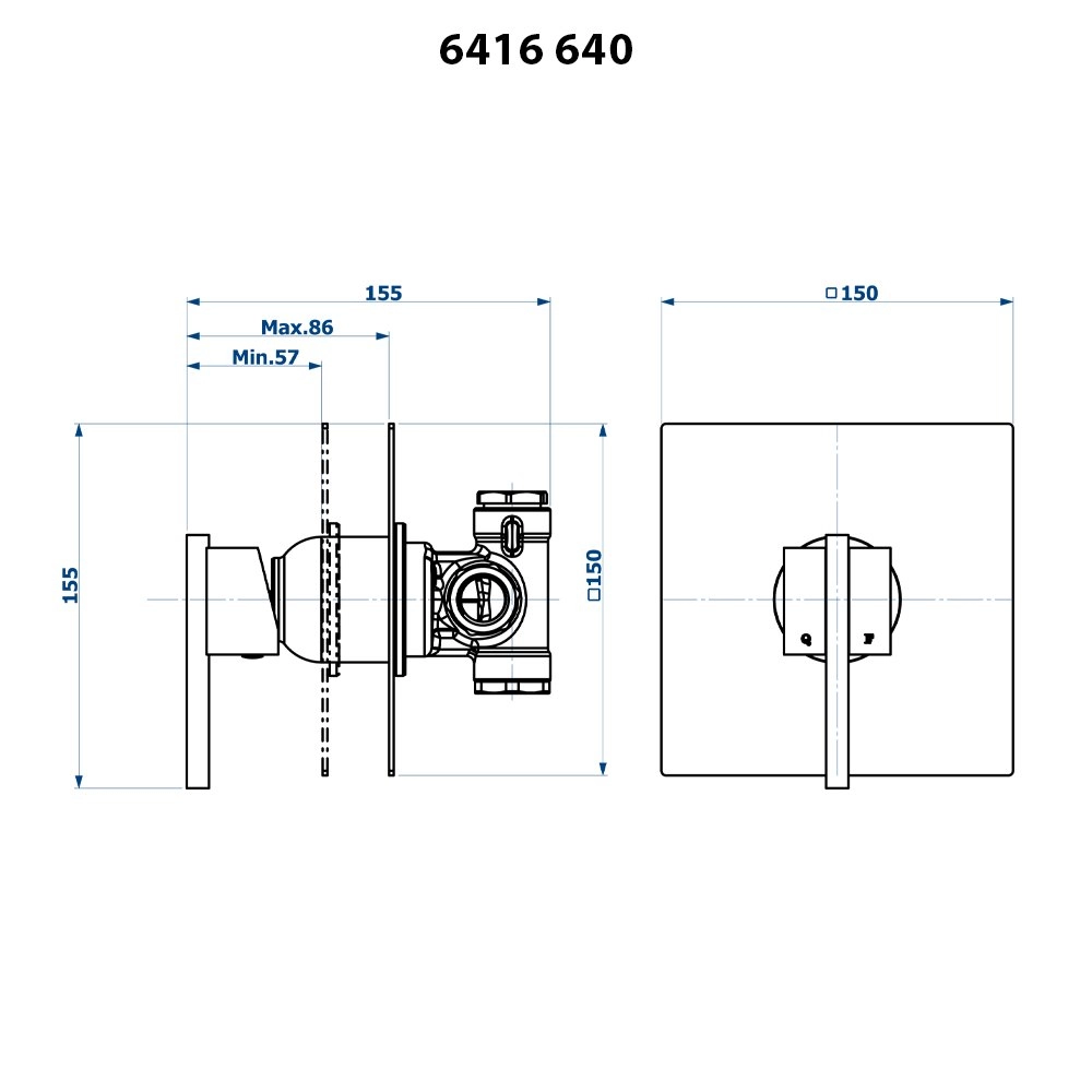 Base Monocomando para Chuveiro ou Banheira Eros Fani 6416 C640