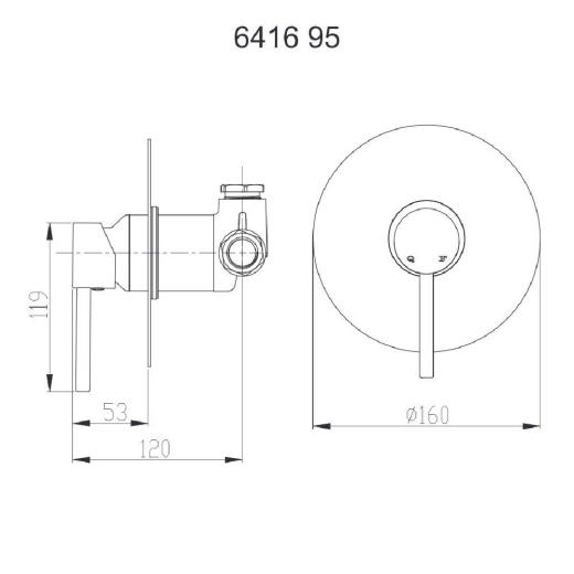 Base Monocomando para Chuveiro ou Banheira Slim Fani 6416 RV95 Base Monocomando para Chuveiro ou Banheira Slim Fani 6416 RV95