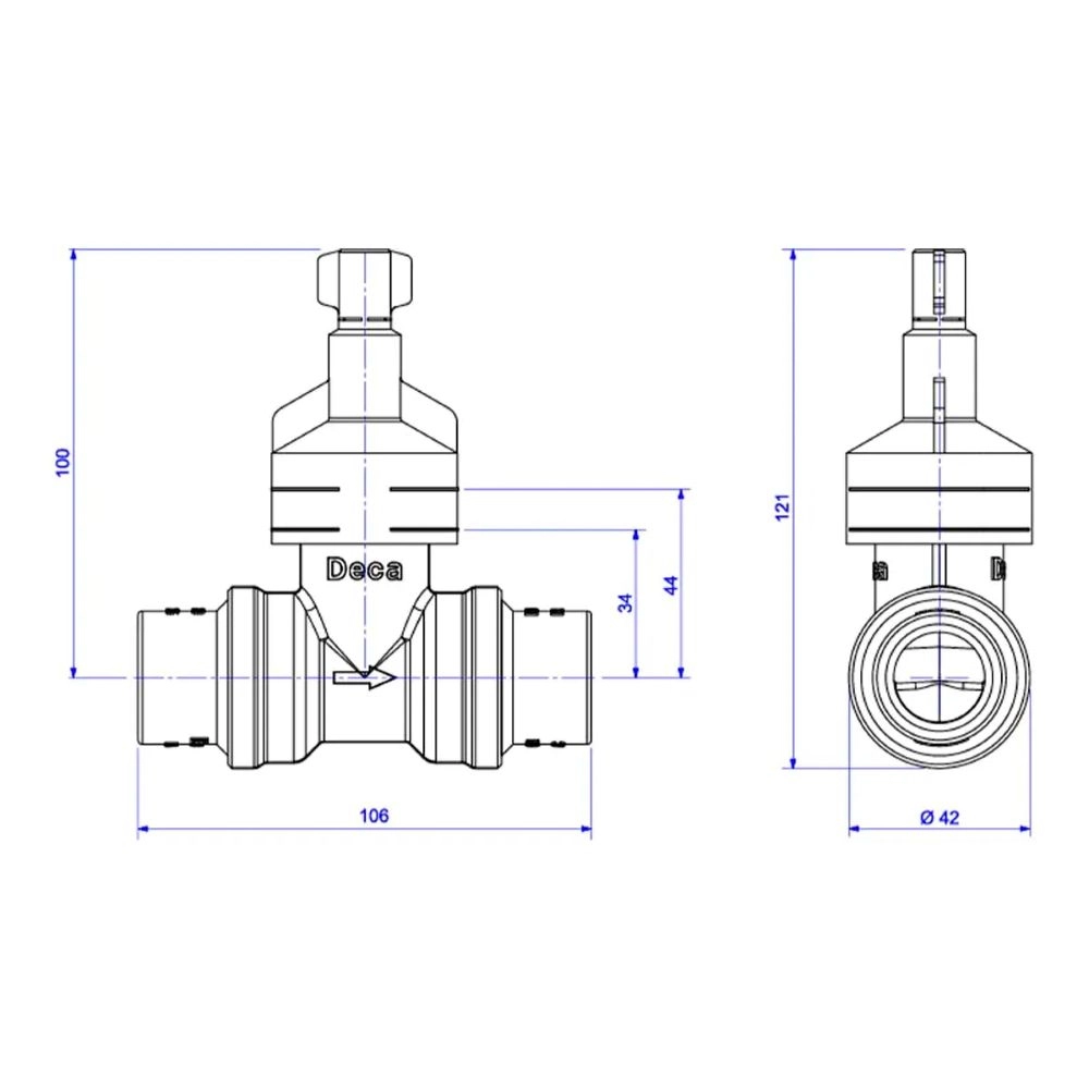 Base Registro de Pressão MVS DN20 para PVC para 25mm Deca 4416.202.PVC
