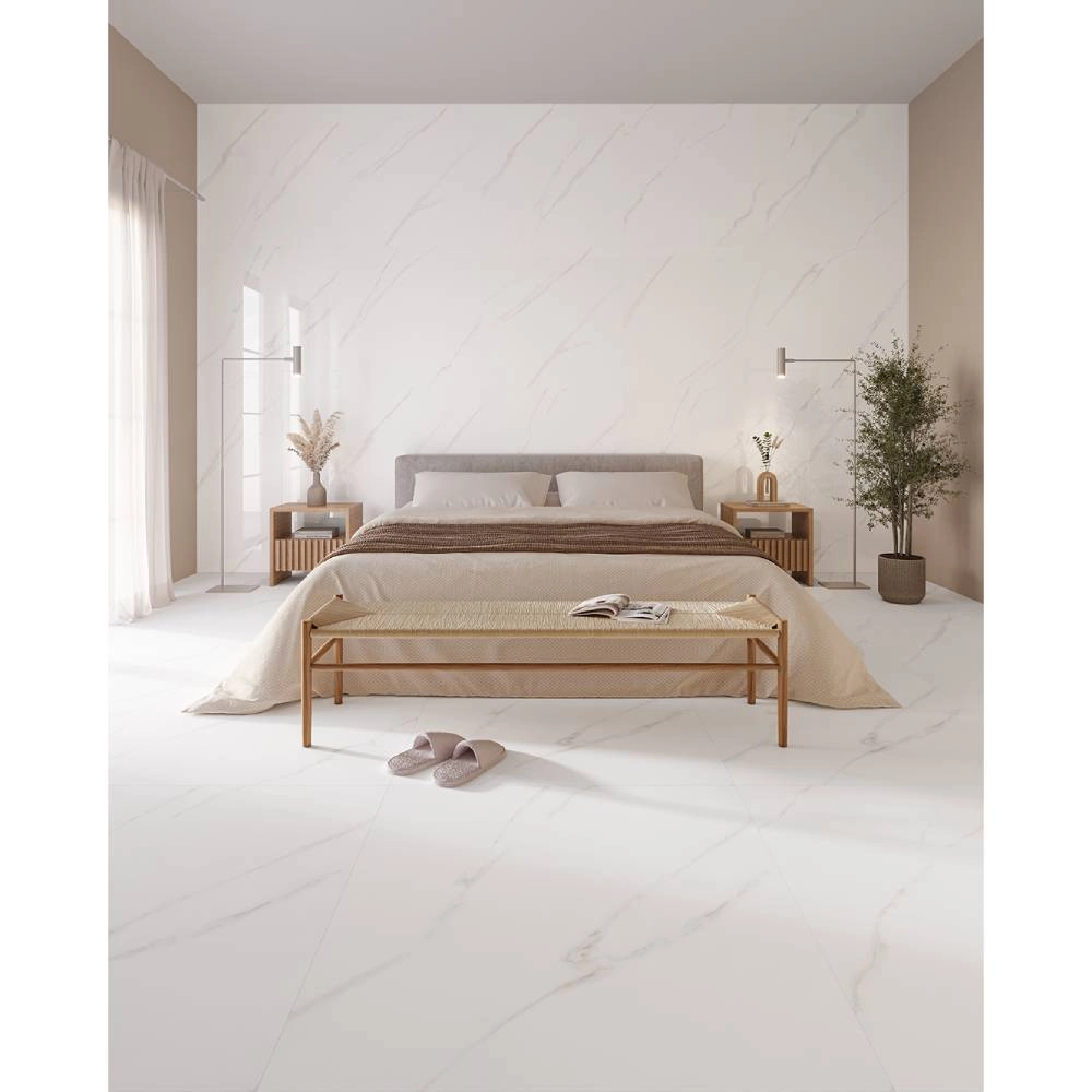 Biancogres Porcelanato 100x100 Malden Bianco Lux Retificado