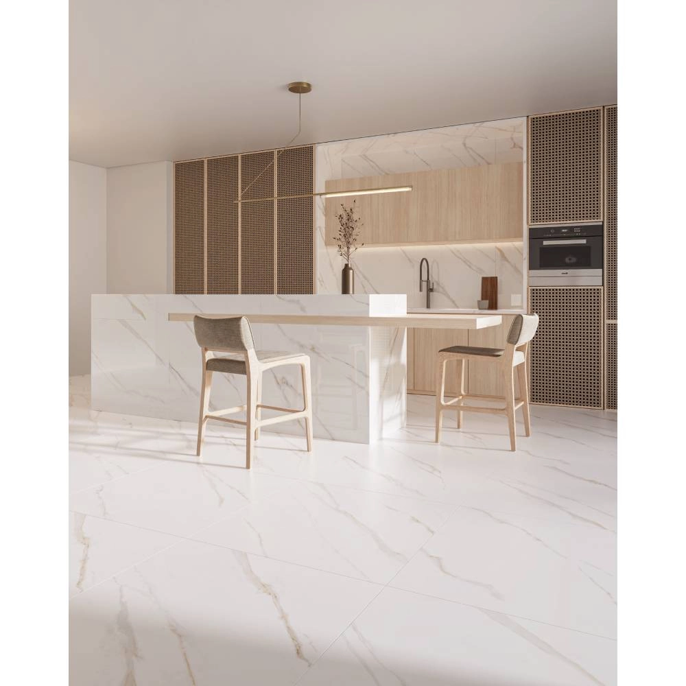 Biancogres Porcelanato 100x100 Malden Bianco Lux Retificado