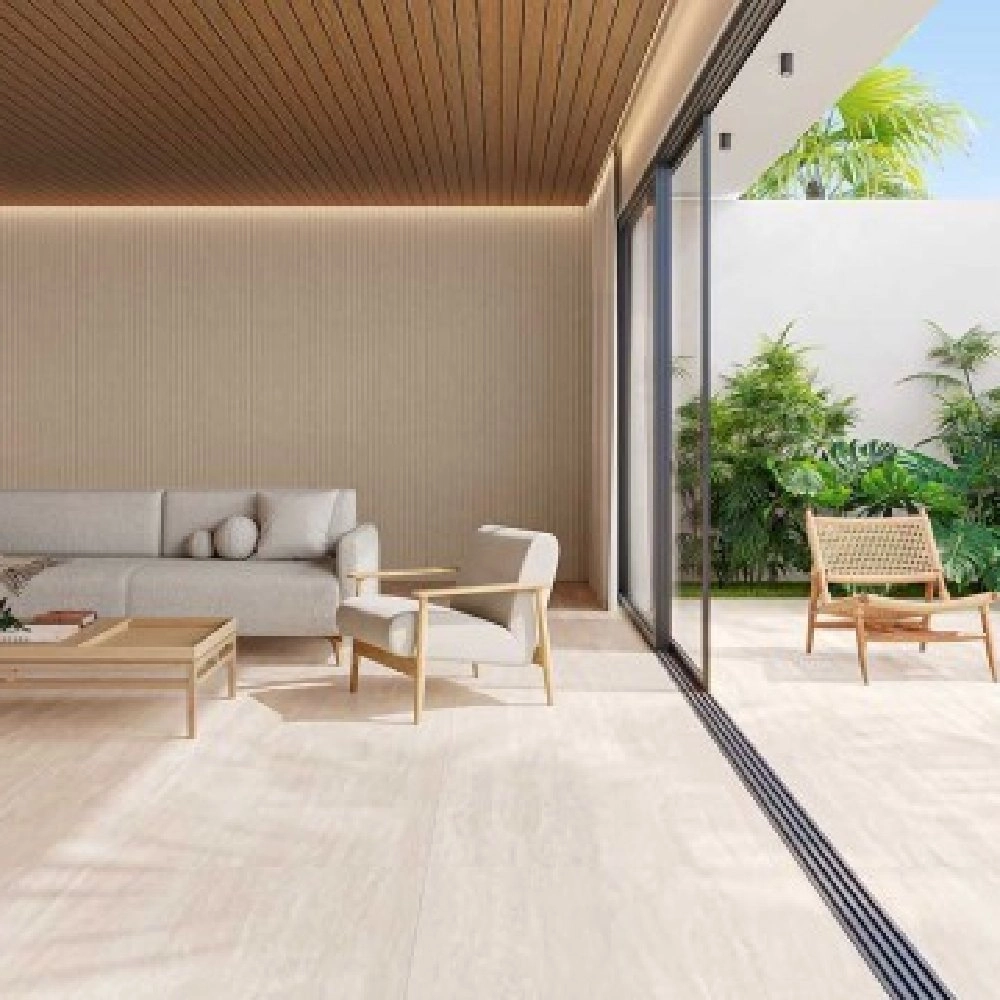 Biancogres Porcelanato 100x100 Travertino Classico Externo Retificado