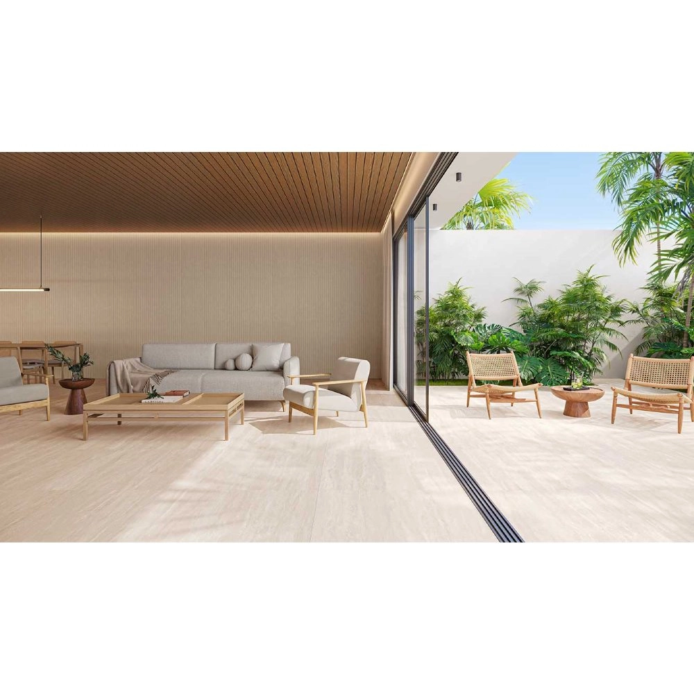 Biancogres Porcelanato 100x100 Travertino Classico Satin Retificado