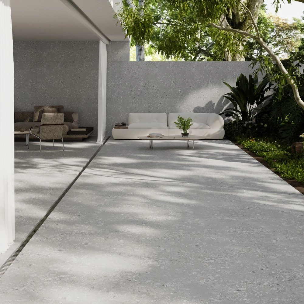 Biancogres Porcelanato 90x90 Cannes Terrazzo Grigio Satin Retificado
