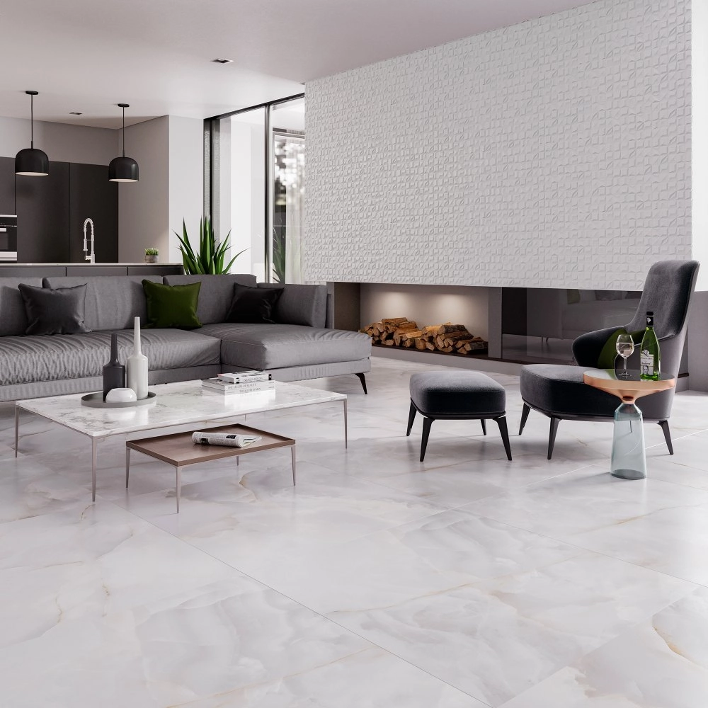 Biancogres Porcelanato 90x90 Onix Bianco Satin Retificado