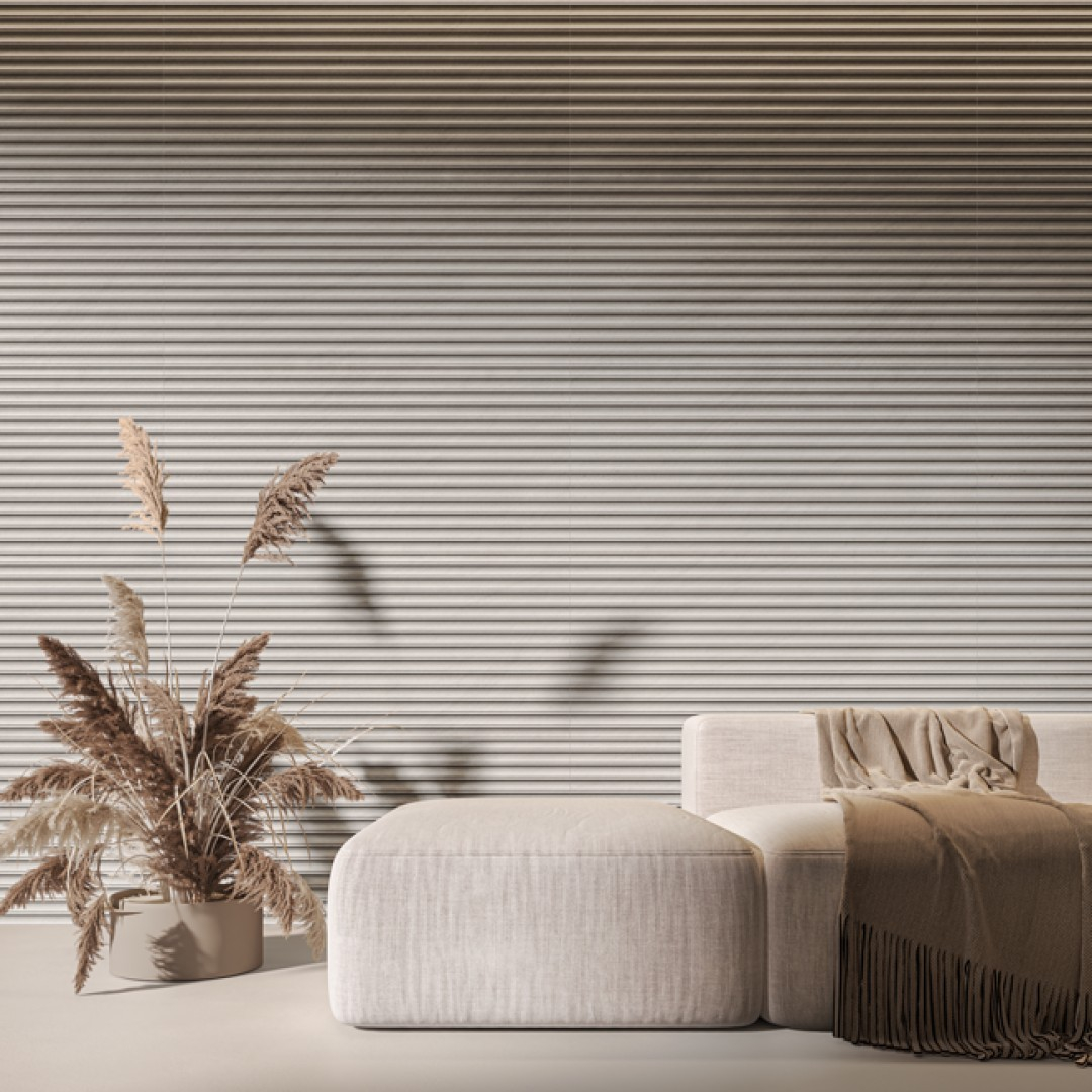 Biancogres Revestimento 45x90 Flut Arezzo Grigio Retificado Biancogres Revestimento 45x90 Flut Arezzo Grigio Retificado