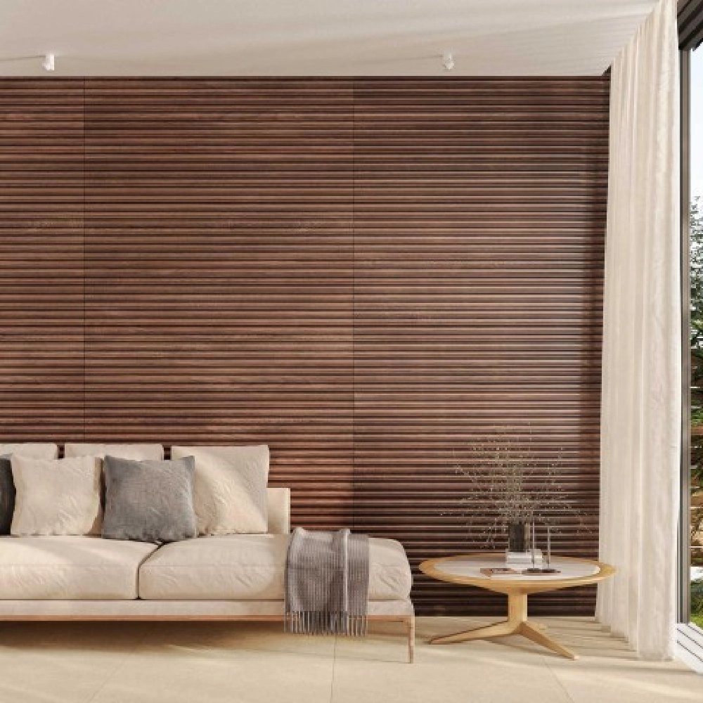 Biancogres Revestimento 45x90 Flut Caruá Rosso Acetinado Retificado