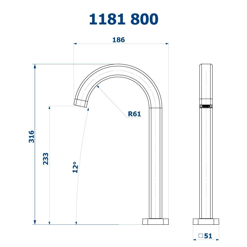 Bica de Mesa Curva Alta Barbara Dundes Fani 1181 BK800