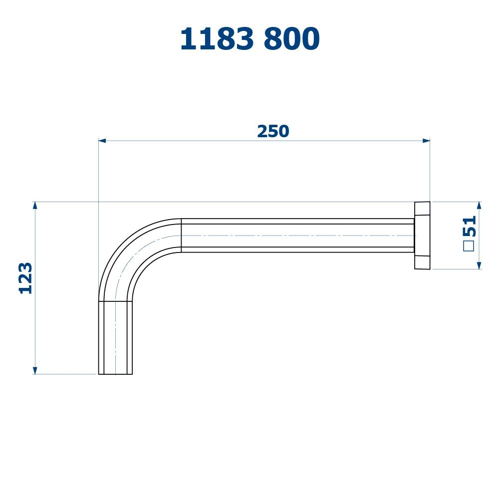 Bica de Parede Alongada Barbara Dundes Fani 1183 BK800 Bica de Parede Alongada Barbara Dundes Fani 1183 BK800