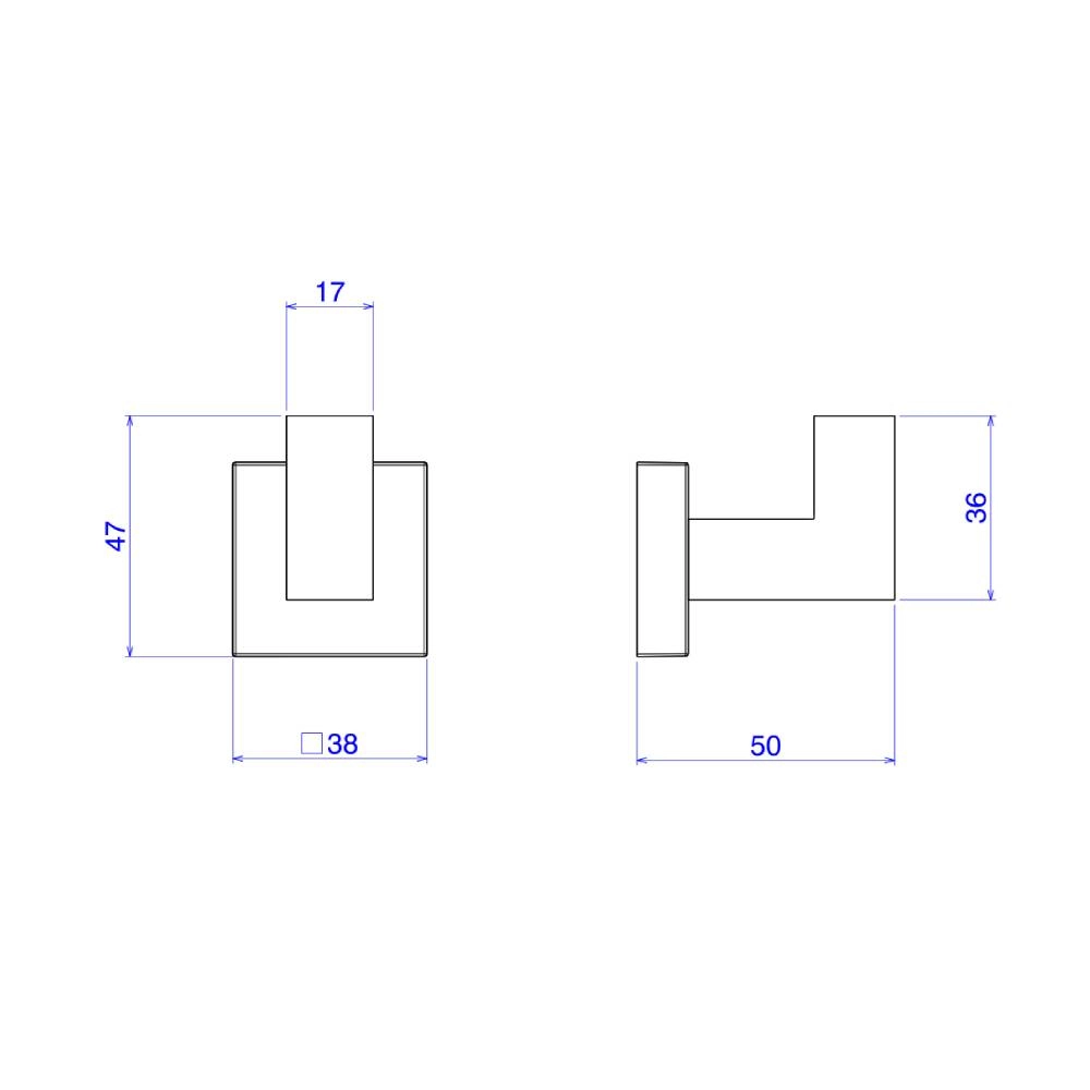 Cabide Deca Quadrata Black Matte 2060.BL83.MT