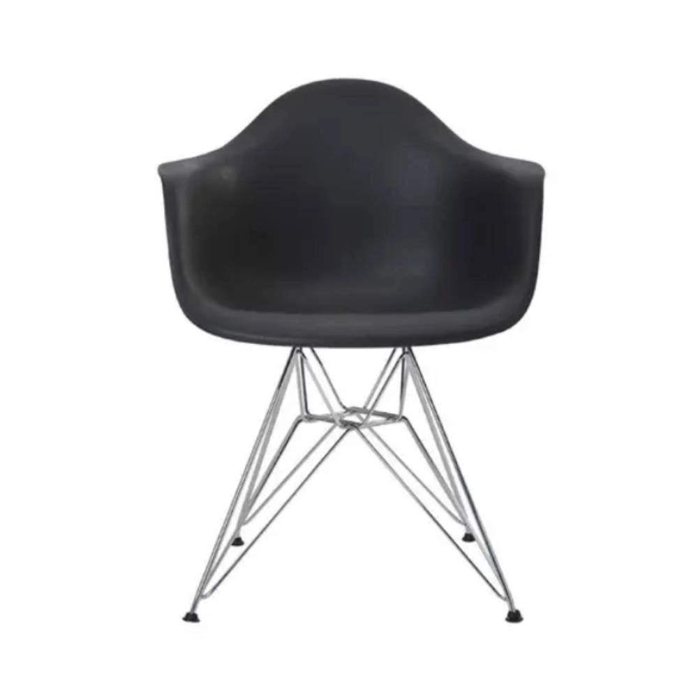 Cadeira Eiffel PP Preto BS/Cromada C/BR Rivatti