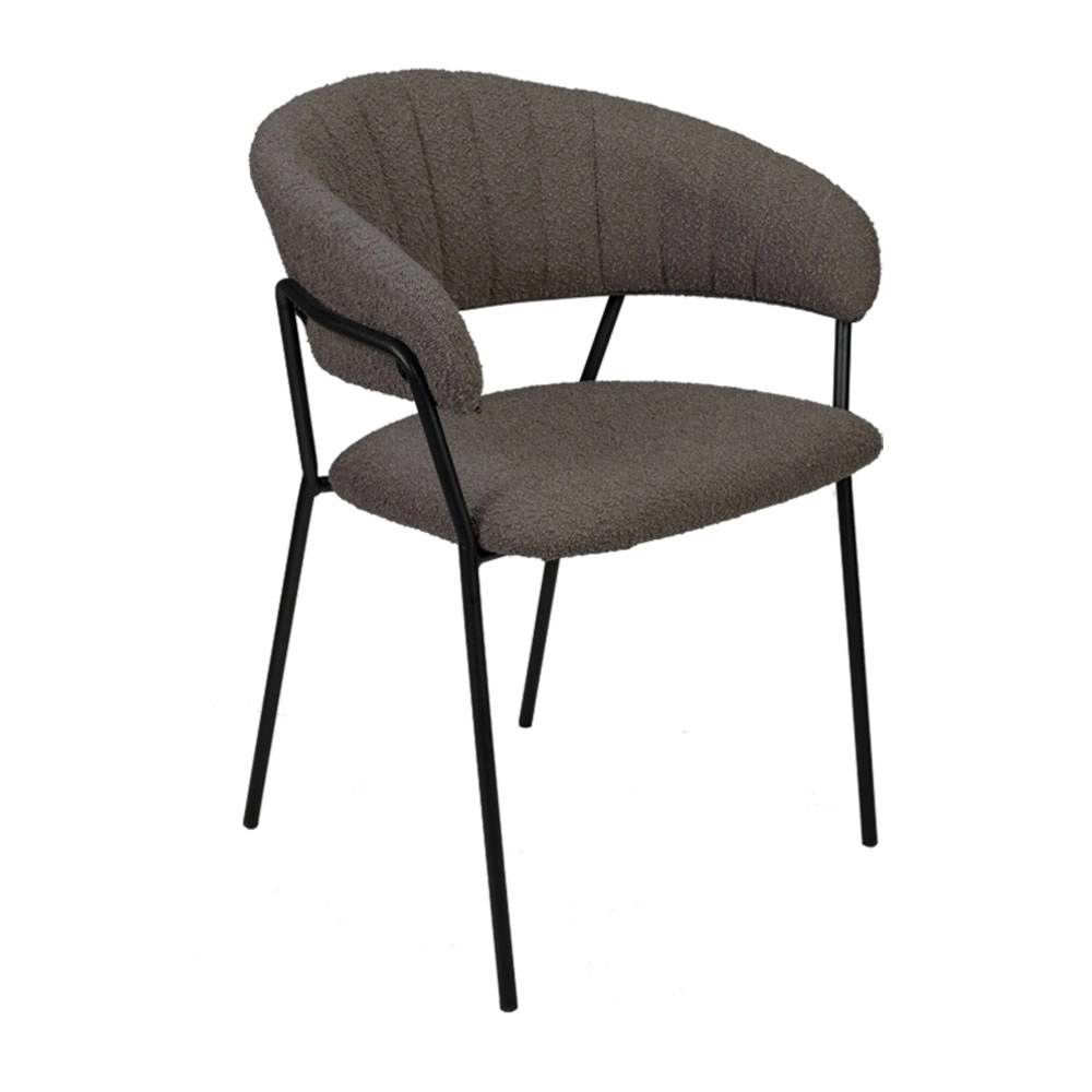 Cadeira Mara Boucle Cinza Quente Rivatti 